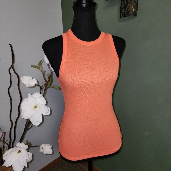 a new day Tops - A New Day Orange Lilly Rib Tank Size XS
